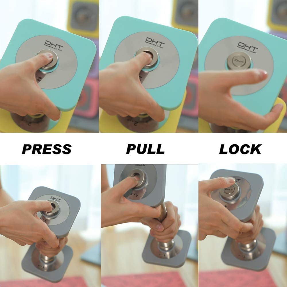 DHT D100S/D600S Series Adjustable Dumbbell Barbell Weight Plates Only Silver 1.1 lb